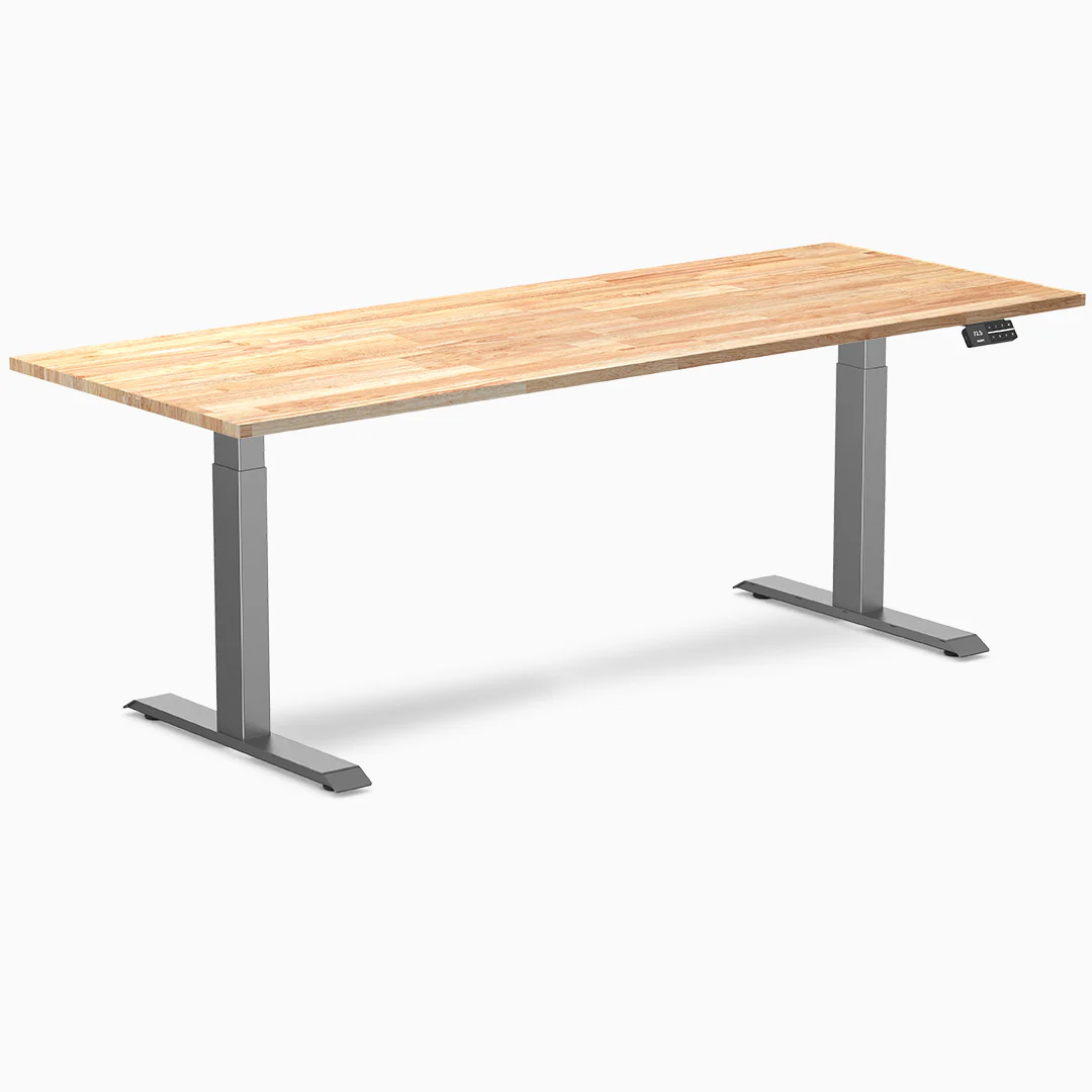 Desky Dual Rubberwood Sit Stand Desk - Image 24
