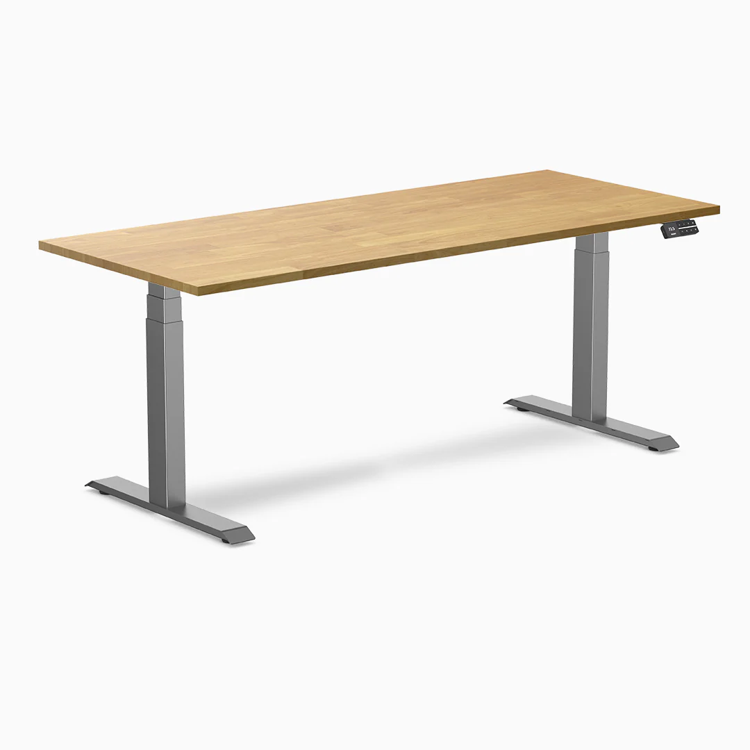 Desky Dual Rubberwood Sit Stand Desk - Image 27